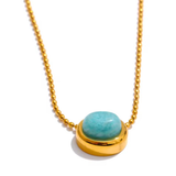 Teal Amazonite Aura Necklace