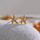 Starfish Zirconia Earrings