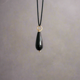 Black Onyx Drop Charm