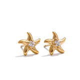 Starfish Zirconia Earrings