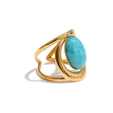 Teal Amazonite Aura Ring