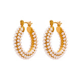 women earrings wear it all the time unique jewelry unique travel jewelry wear it all the time Water Resistant versatility versatile versatil unique travel jewelry unique jewelry unique Twisted Huggie Earrings trendy earrings stainless steel quality perfect for any occasion organic natural gold semi modern fine jewelry Light-weight hoops earrings hoop pearl earrings Hipoallergenic high quality and durable gold dainty earrings 18k gold plated