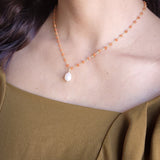 Carnelian & Pearl Necklace