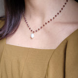 Garnet & Pearl Necklace