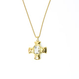 Golden CZ Cross Necklace