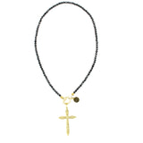 Black Spinel Cross Necklace