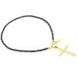 Black Spinel Cross Necklace