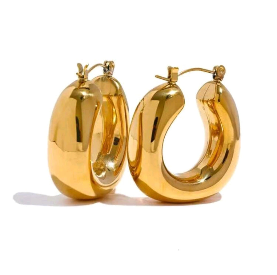 Puffy Gold Hoops