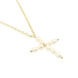 Cross Pearl Pendant Necklace