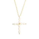 Cross Pearl Pendant Necklace