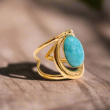 Teal Amazonite Aura Ring