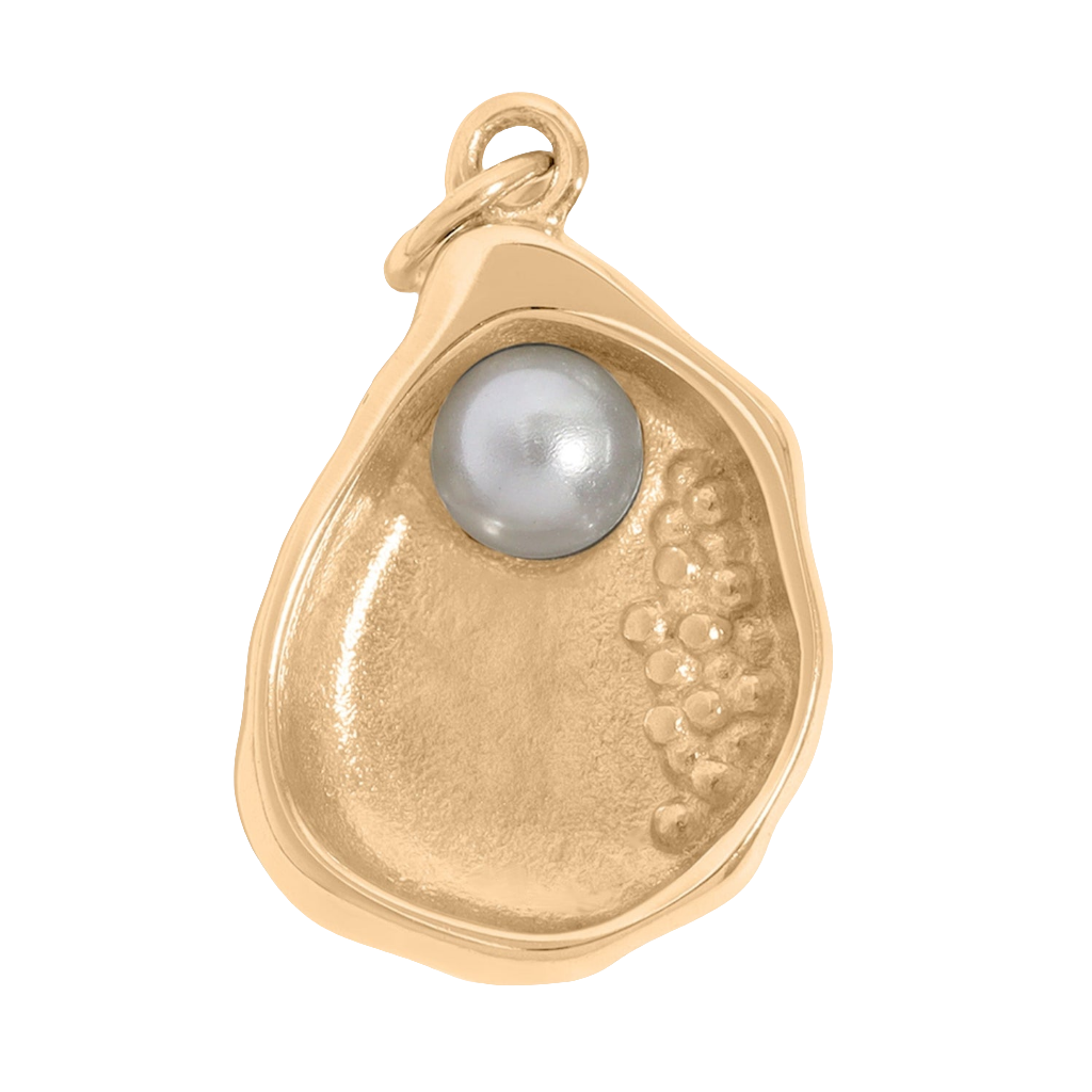 Gold Pearl Shell Charm