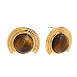Golden Ground Stud Earrings