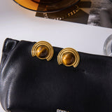 Golden Ground Stud Earrings