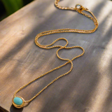 Teal Amazonite Aura Necklace