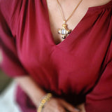 Golden CZ Cross Necklace